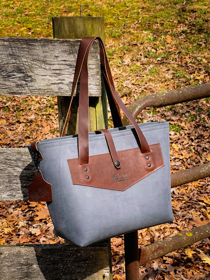 The “Elliott” (Blue with dark brown accents)